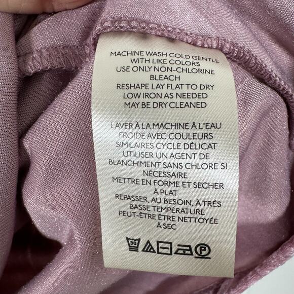 Anthropologie Pilcro Top Womens Medium Pink Velvet Mock Neck Short Sleeve - Picture 5 of 5